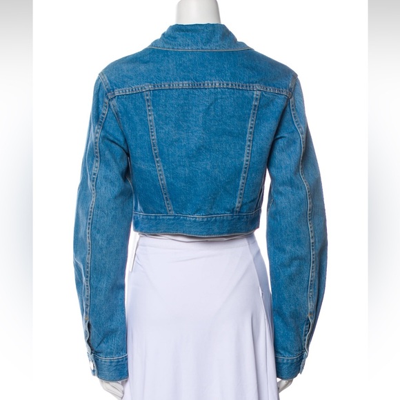 AREA NWT Crystal Heart Denim Jacket Size Large - Picture 5 of 10